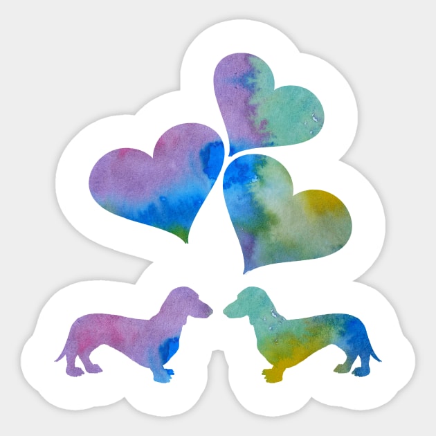 Art Dachshunds Sticker by TheJollyMarten